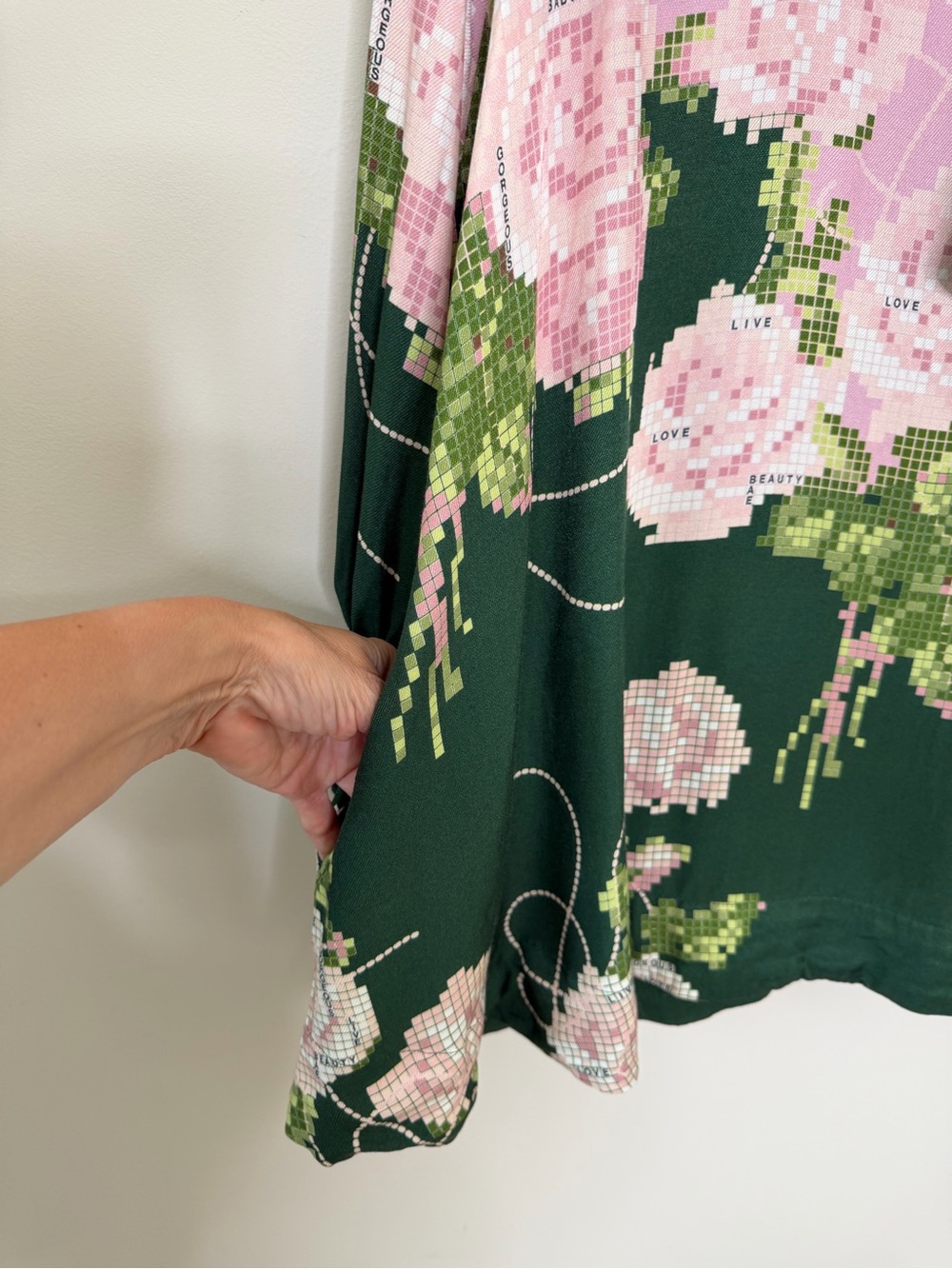 Anthropologie Pink and Green Floral Mini Dress - Picture 7 of 15